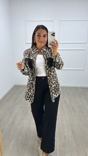 Sobrecamisa Denim Leopardo